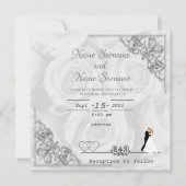 白いバラ 招待状 (正面)