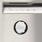 白いバラ、日付の磁結婚石を保存 マグネット (インサイチュ (食洗機))