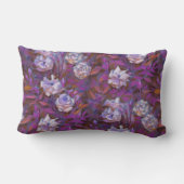 "白いバラ、紫の葉花"、美しい花 ランバークッション (裏面)