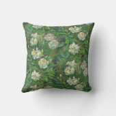 "白いバラ、緑の葉"、美しい花 クッション (裏面)