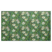 "白いバラ、緑の葉"、美しい花 ファブリック (ヤード)