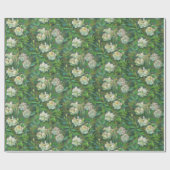 "白いバラ、緑の葉"、美しい花 ラッピングペーパー (フラット)