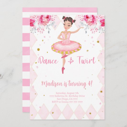 白いバレリーナの招待状 招待状 (正面/裏面)