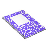 白いバレンタインの愛のハートと明るい紫 ノートブック (右側)