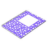 白いバレンタインの愛のハートと明るい紫 ノートブック (左側)