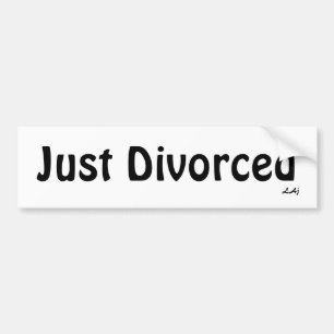 白いバンパーステッカーのちょうど離婚された黒 バンパーステッカー