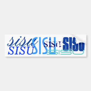 白いバンパーステッカーのSISUのギフトの青を得たら バンパーステッカー