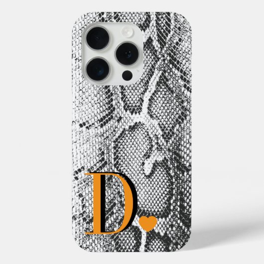白いパイソン スネーク スキン - 高級でエレガントなモノグラム Case-Mate iPhoneケース (裏面)