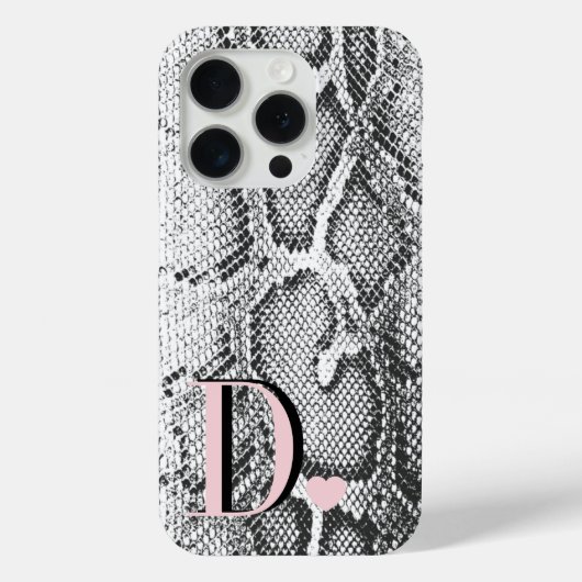 白いパイソン スネーク スキン - 高級でエレガントなモノグラム Case-Mate iPhoneケース (裏面)