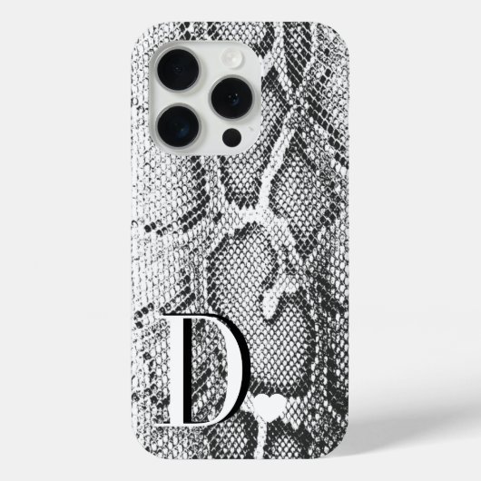白いパイソン スネーク スキン - 高級でエレガントなモノグラム Case-Mate iPhoneケース (裏面)