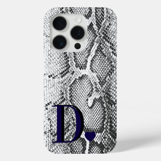 白いパイソン スネーク スキン - 高級でエレガントなモノグラム Case-Mate iPhoneケース (裏面)
