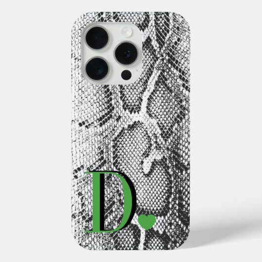 白いパイソン ヘビの革 - 高級でエレガントなモノグラム Case-Mate iPhoneケース (裏面)