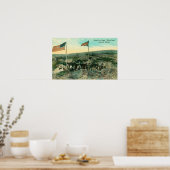 白いパスとロシアのアメリカ国旗 ポスター (キッチン)