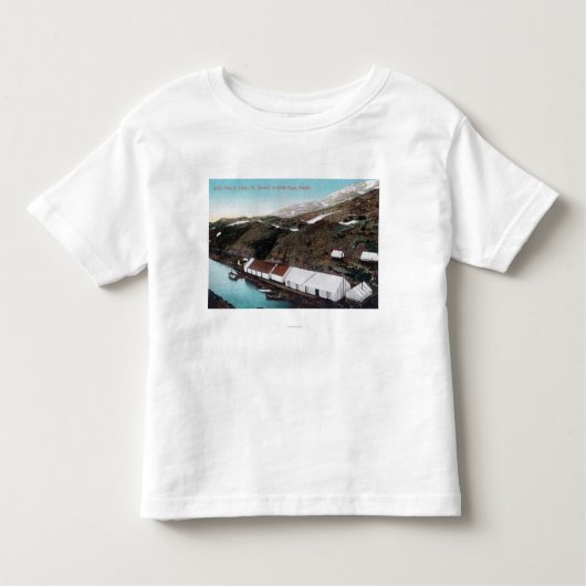 白いパス及びユーコン準州の鉄道列車 トドラーTシャツ (正面)