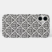白いパターン上にダマスク黒をスクロール Case-Mate iPhoneケース (裏面 (横))