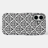 白いパターン上にダマスク黒をスクロール Case-Mate iPhoneケース (裏面 (横))