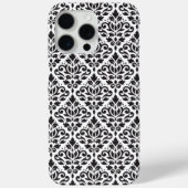 白いパターン上にダマスク黒をスクロール Case-Mate iPhoneケース (裏面)
