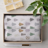 白いパターン(の模様が)あるクリスマスの木を取り除く 薄葉紙 (ギフト)