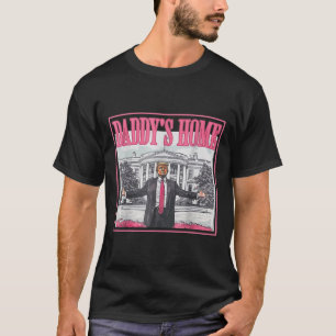 白いパパのホームホの前でトランプの手を広く Tシャツ