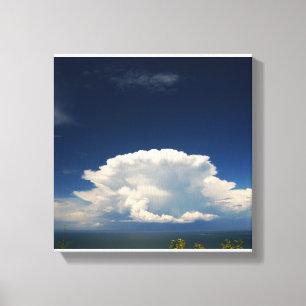 白いパフィーの雲の写真 キャンバスプリント