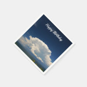 白いパフィーの雲の写真 スタンダードカクテルナプキン (角)