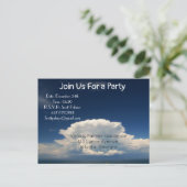 白いパフィー雲 インビテーションポストカード (スタンド正面)