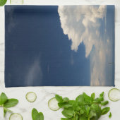 白いパフィー雲 キッチンタオル (折り畳み)