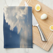 白いパフィー雲 キッチンタオル (四つ折り)