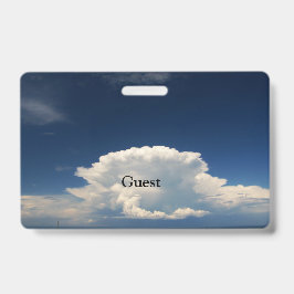 白いパフィー雲 バッジ