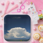 白いパフィー雲 ペーパープレート (パーティー)