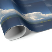 白いパフィー雲 ラッピングペーパー (ロールコーナー)