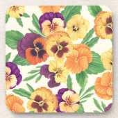 白いパンジー コースター (正面)