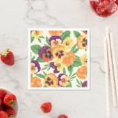 白いパンジー スタンダードカクテルナプキン (インサイチュ)