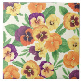 白いパンジー タイル (正面)