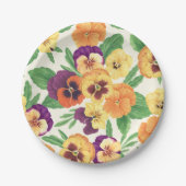 白いパンジー ペーパープレート (正面)