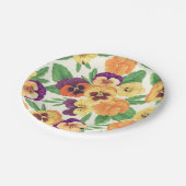 白いパンジー ペーパープレート (アングル)