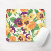 白いパンジー マウスパッド (マウス)