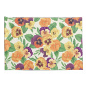 白いパンジー 枕カバー (裏面-右)