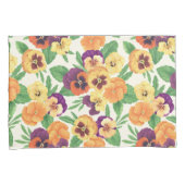 白いパンジー 枕カバー (正面右)