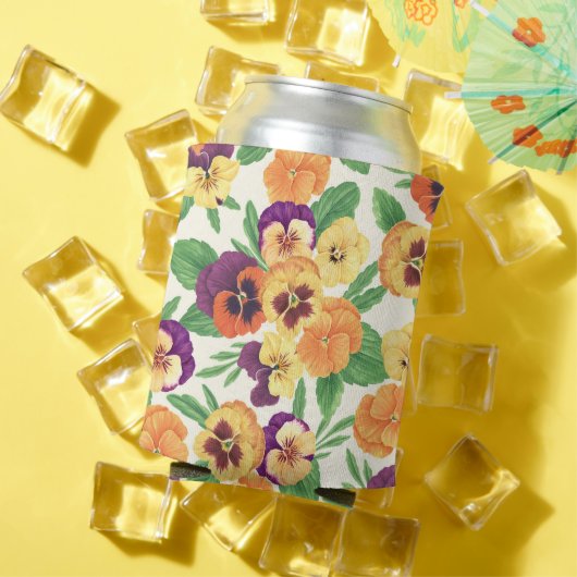 白いパンジー 缶クーラー (インサイチュ 夏)