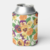 白いパンジー 缶クーラー (缶正面)