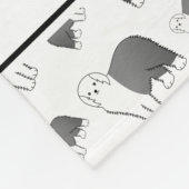 白いパーソナライズされたオールド・イングリッシュ・シープドッグ犬の名前 フリースブランケット (角)