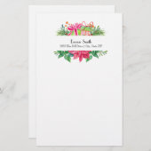 白いパーソナライズされたクリスマスギフト文具 便箋 (正面/裏面)