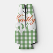 白いパーソナライズされたクローバーズグリーンジンガム 缶クーラー (裏面)