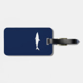 白いパーソナライズされたサメを旅行する ラゲッジタグ (裏面横)