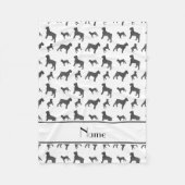 白いパーソナライズされたジャイアントシュナウザー犬の名前 フリースブランケット (正面)