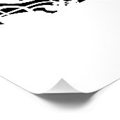 白いパーソナライズされたジャムリングされた楽譜(黒) ポスター (コーナー)