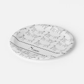 白いパーソナライズされたダルマ犬の名前 ペーパープレート (アングル)