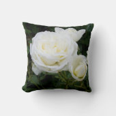 白いパーソナライズされたバラ写真ピロー庭師 クッション (正面)