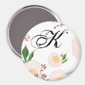 白いパーソナライズされたフローラにマグネット白い花 マグネット (正面/裏面)